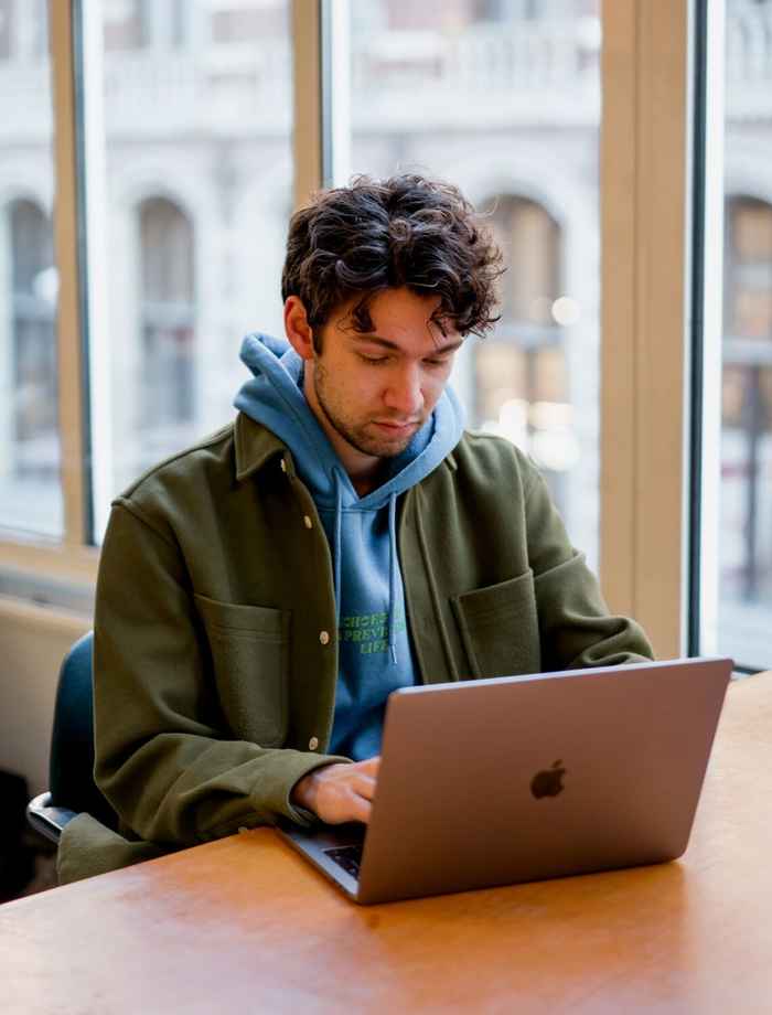 Pensive looking student